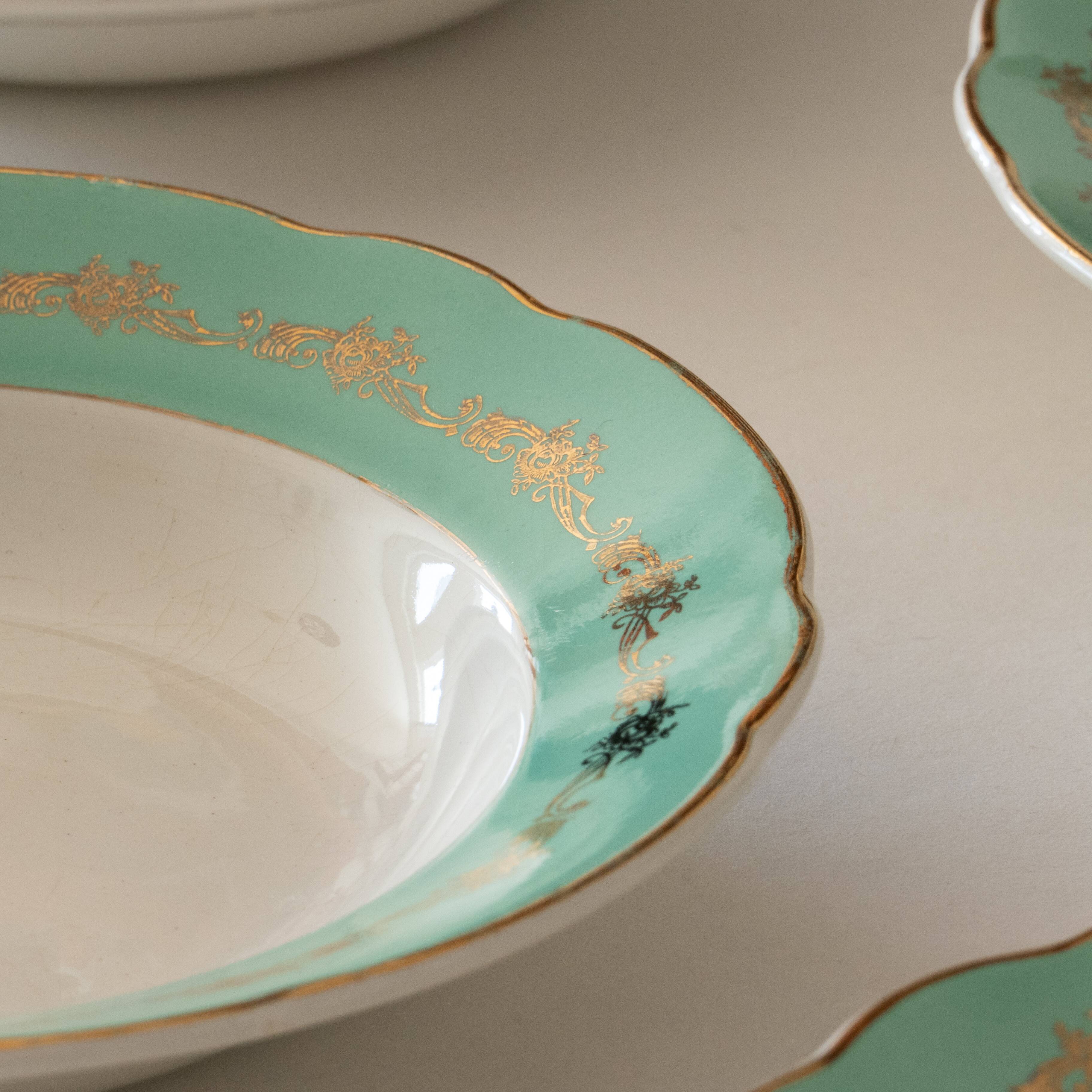 6 antique plates in fine earthenware St Étienne