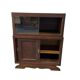 Armoire vitrine en bois vintage avec accent art déco