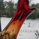 Vintage Murano Style Sommerso Glass Vase – Hand Blown Italian Art Glas