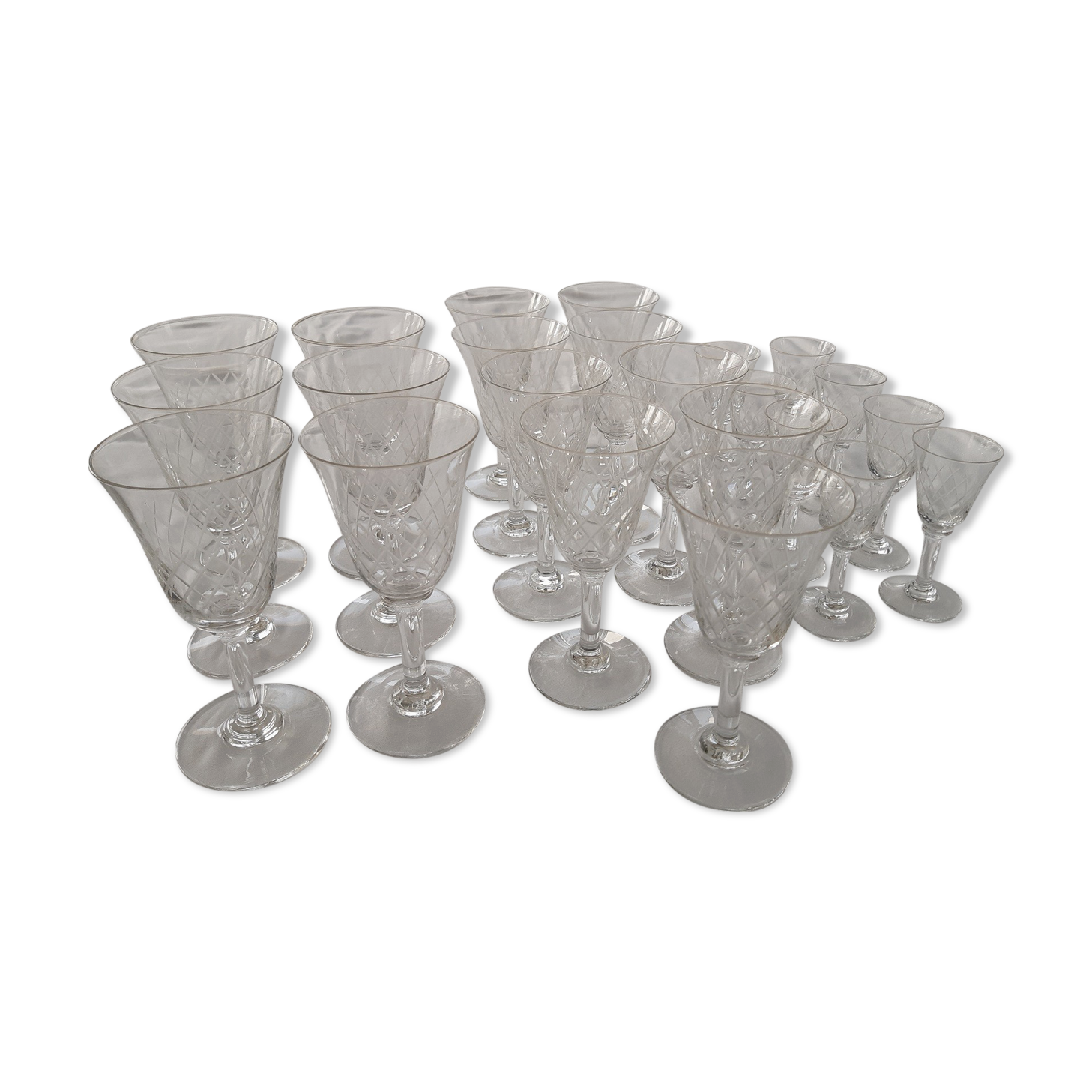 Finely carved antique crystal glasses