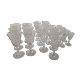 Finely carved antique crystal glasses