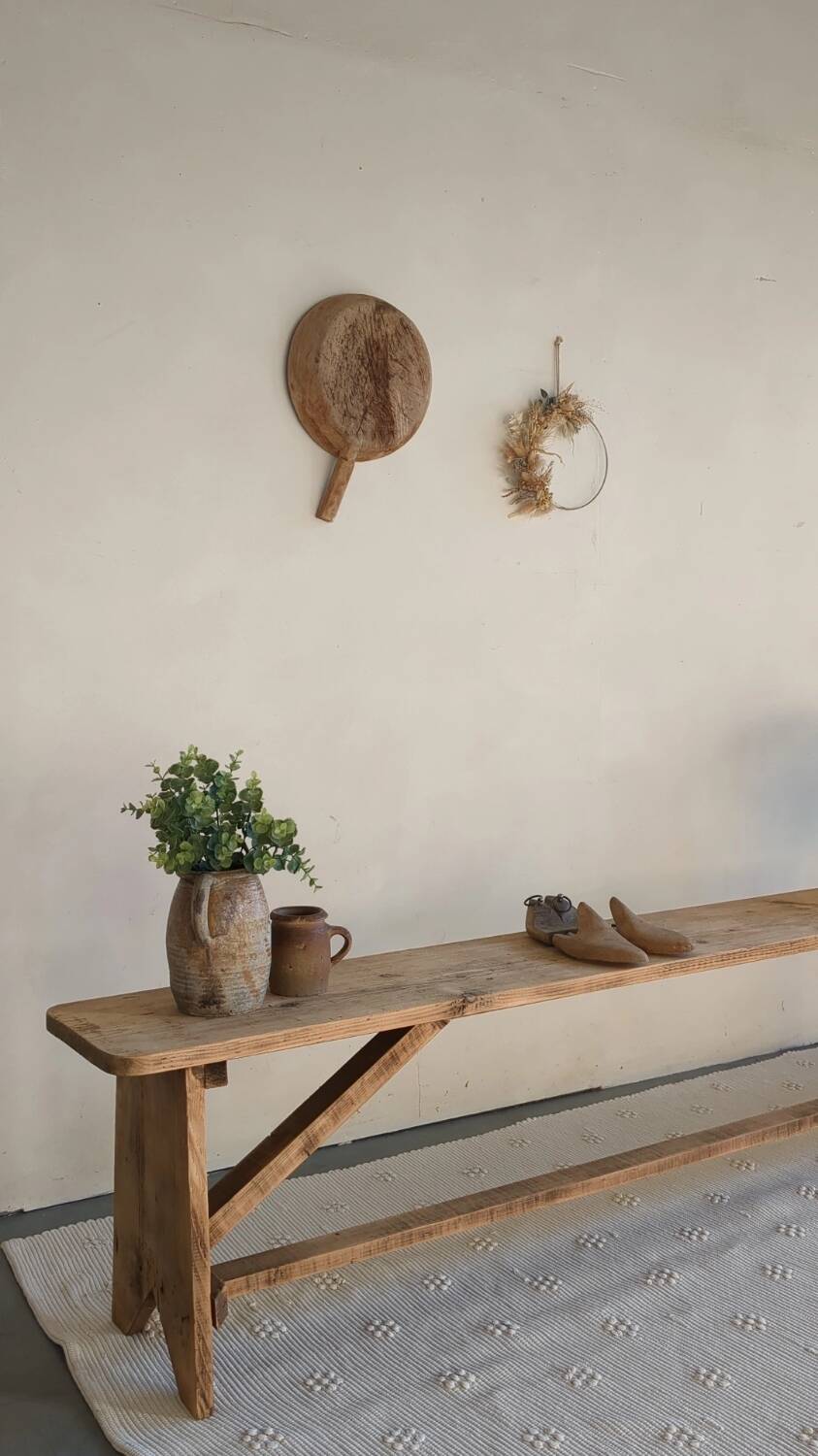 Solid wood farmhouse benches