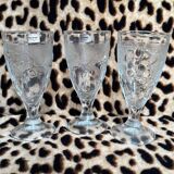 Set of 3 Luminarc stemmed glasses with fruit decor