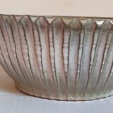 Vintage fluted enameled earthenware potter's salad bowl