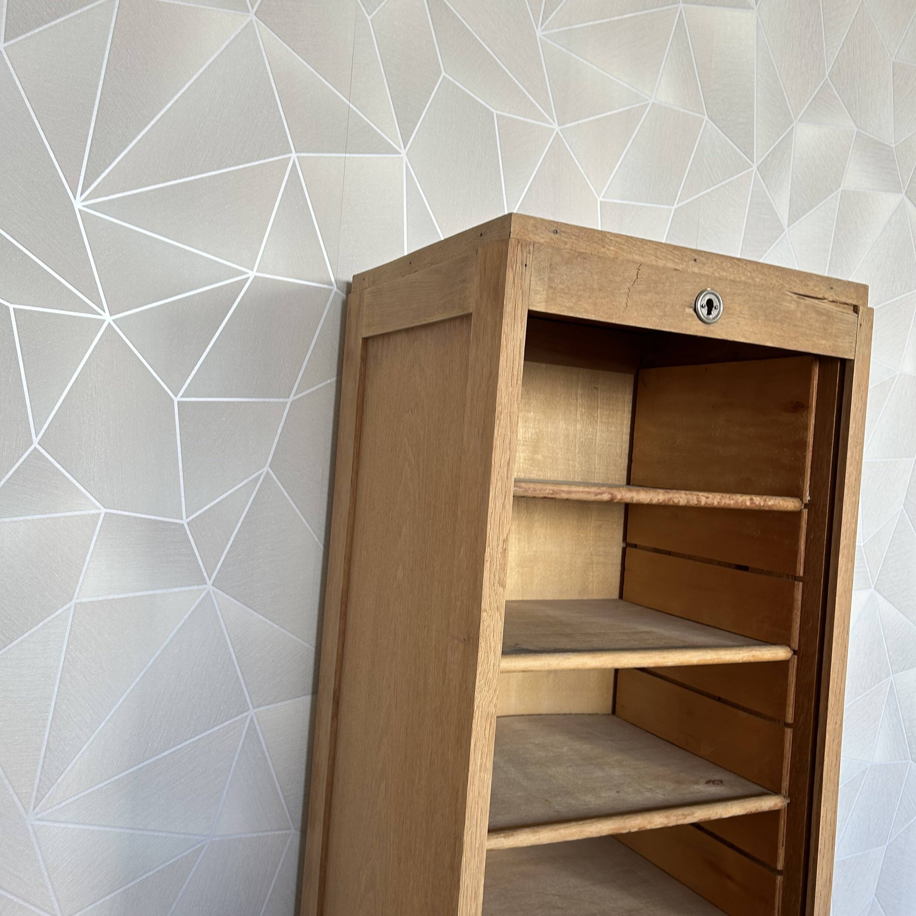 Stripped filing cabinet in oak veneer