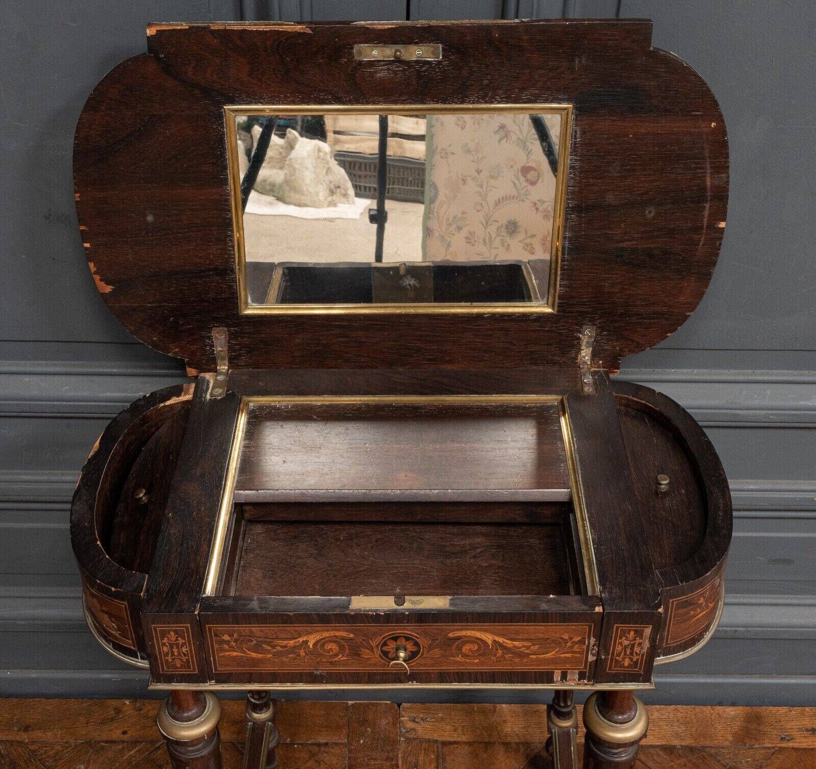 Napoleon III hairdresser worker marquetry 4 feet decorated with bronze