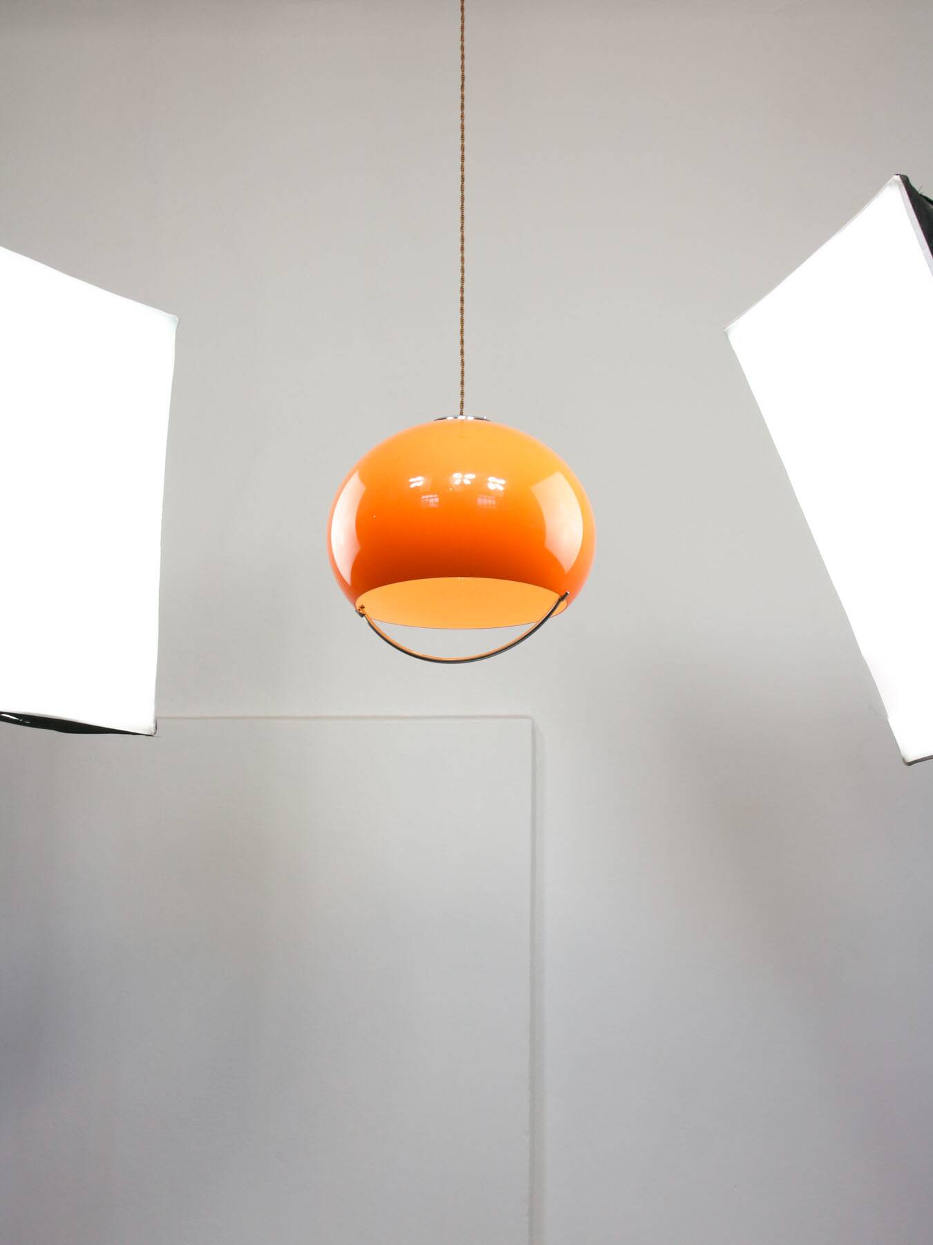 Space Age Orange Jolly Pendant Lamp from Guzzini, 1960s