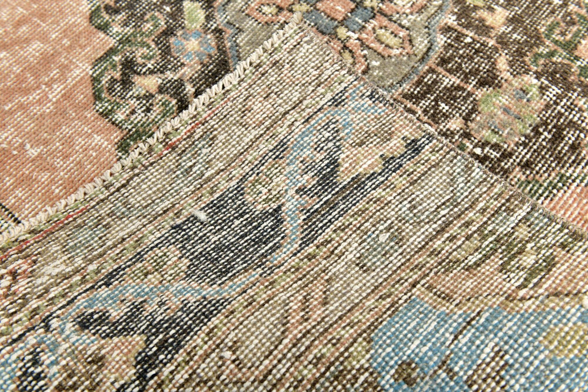 3x12 Salmon & Green Oriental Persian Runner Rug 89x365Cm