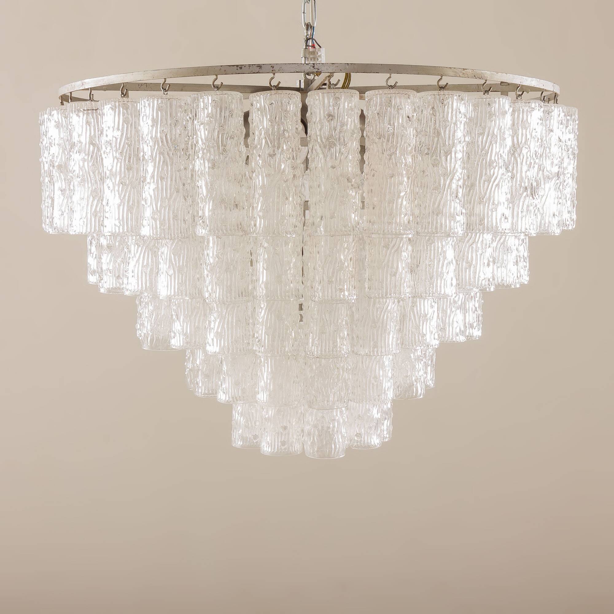 Italian Murano glass chandelier attributed to Venini, 1970s