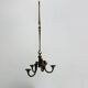 Brutalist bronze hanging chandelier by Michael Harjes, 1970s