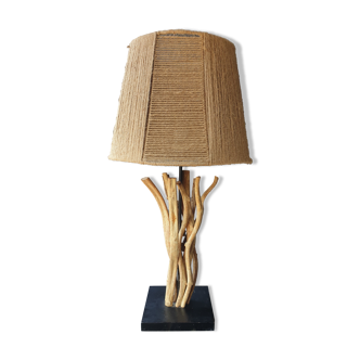 Lampe de salon en bois flotté