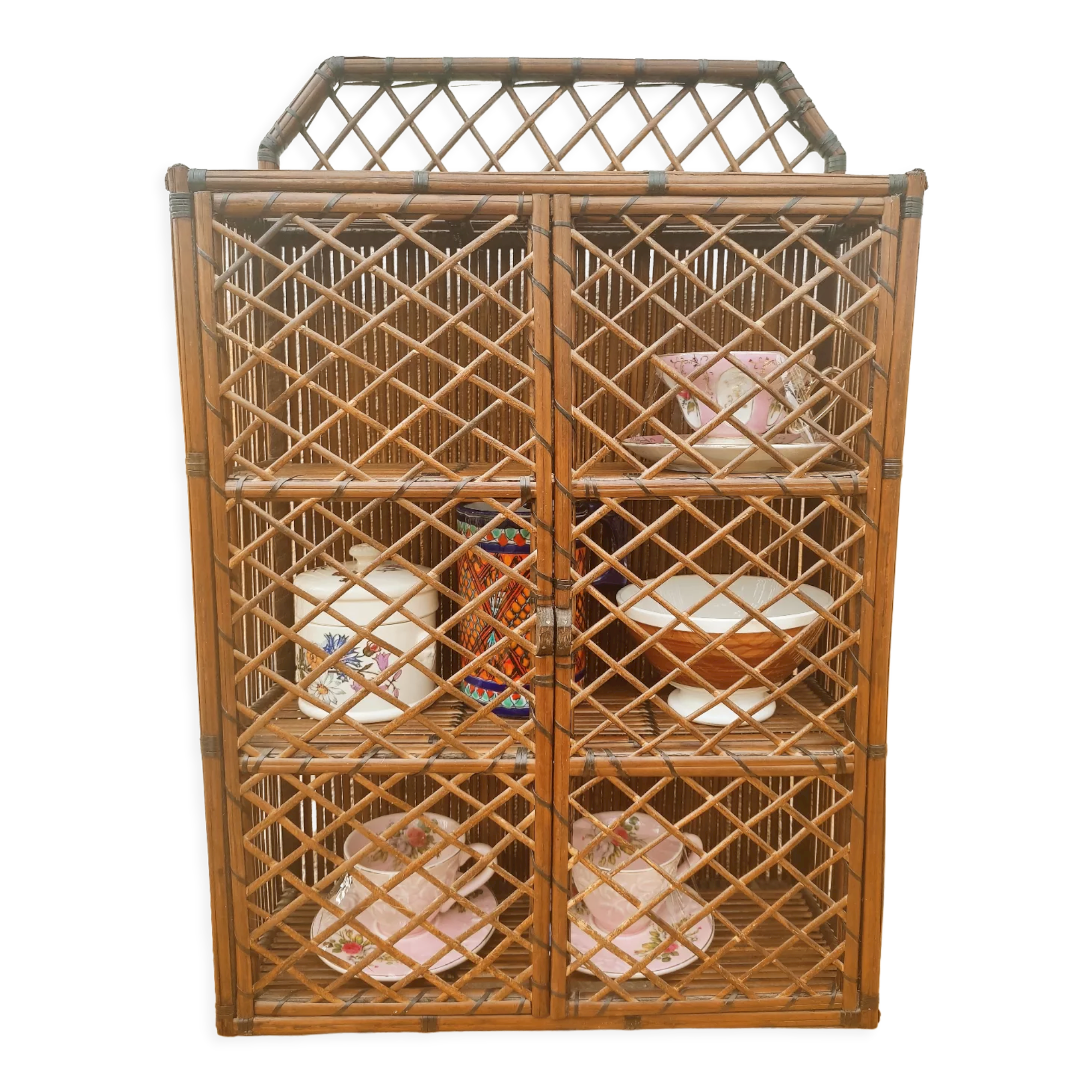 Bamboo wall cabinet