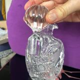 Bohemian crystal decanter and 4 glasses