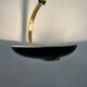 Black metal and brass arc pendant light "Les Activités" by Lucien Gau, Paris 1960