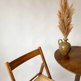 Pair folding chairs caning