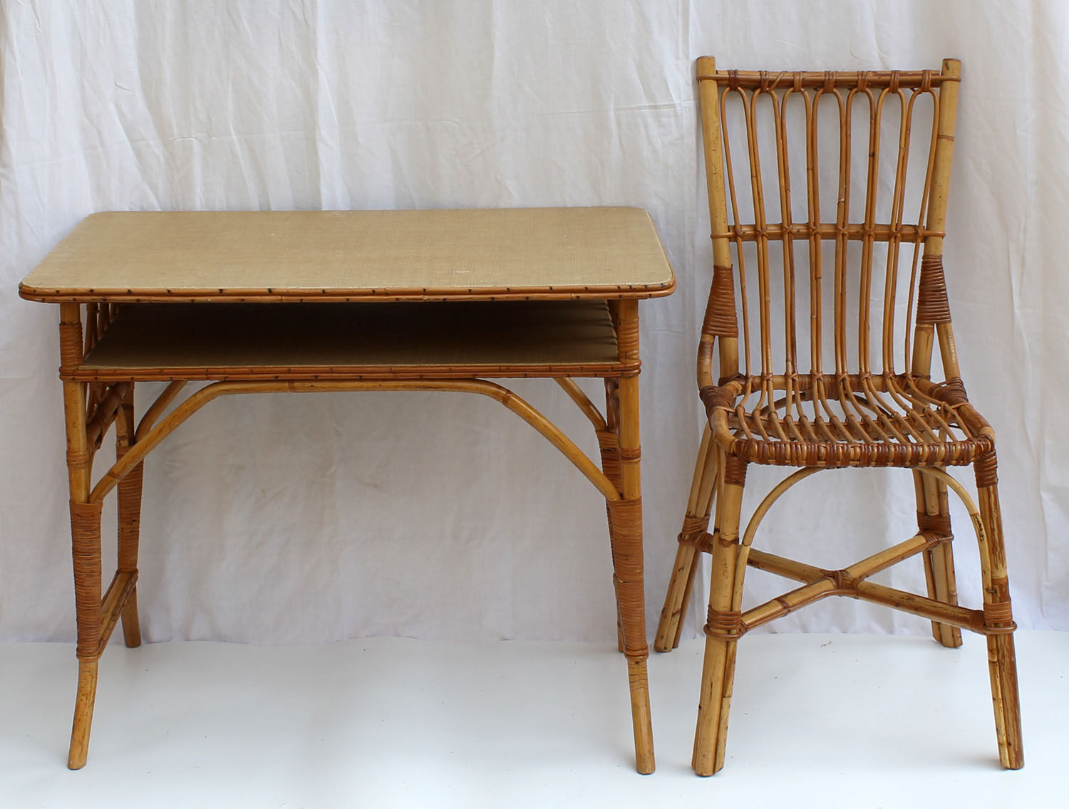 Rattan desk and Chair