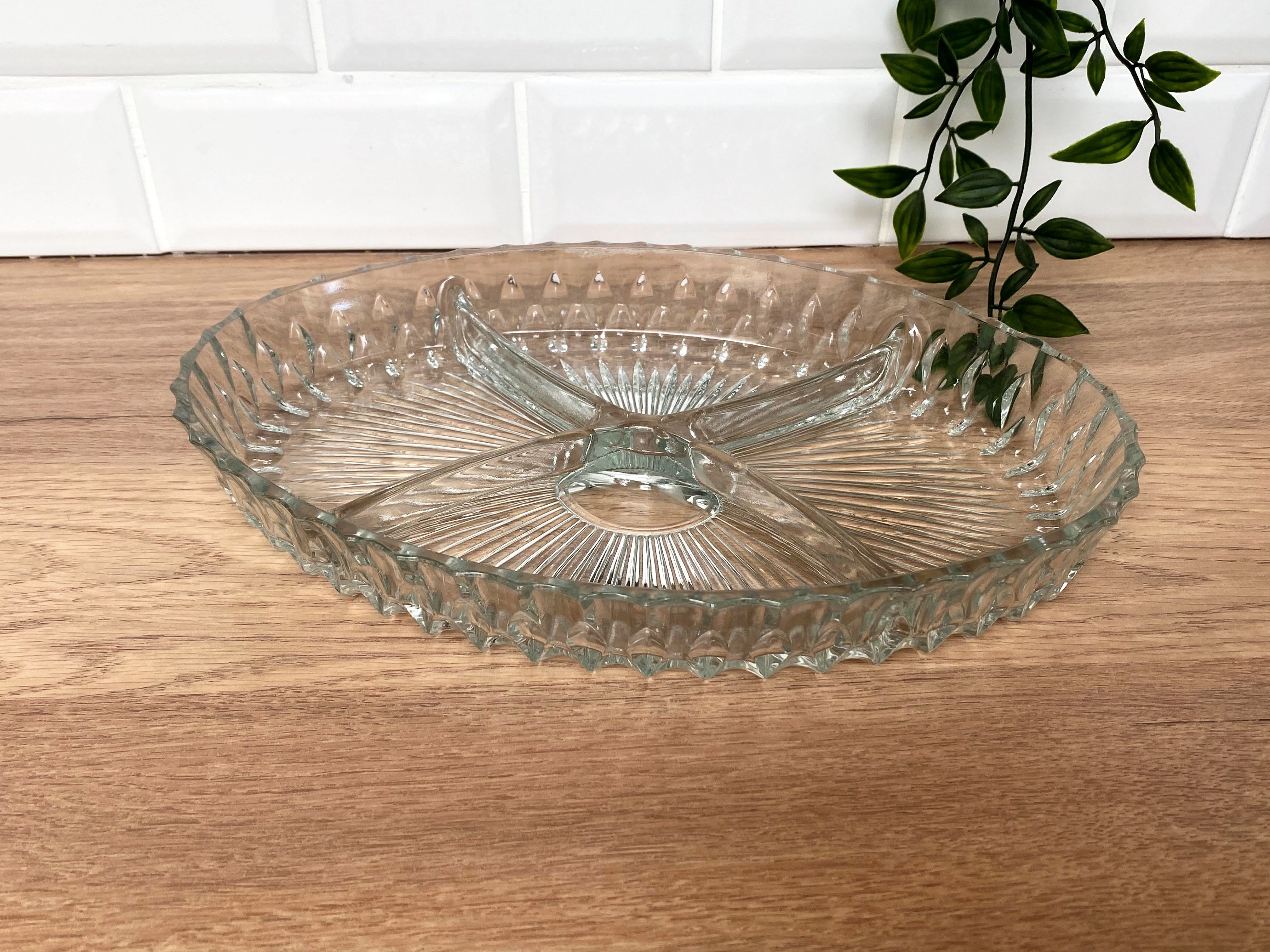 Aperitif dish with glass compartments