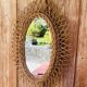 Vintage oval rattan mirror 57x40