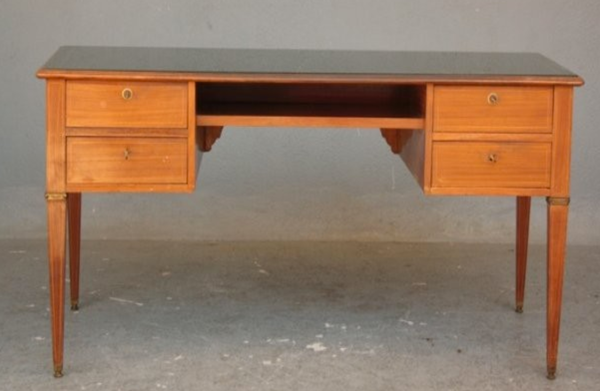 Plated style Louis XVI mahogany desk