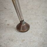 Red and mustard yellow fabric armchair in 1970s style