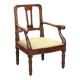 Antique Directoire armchair in fabric, Italy, late 19th century.