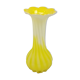 Thick yellow and white glass vase