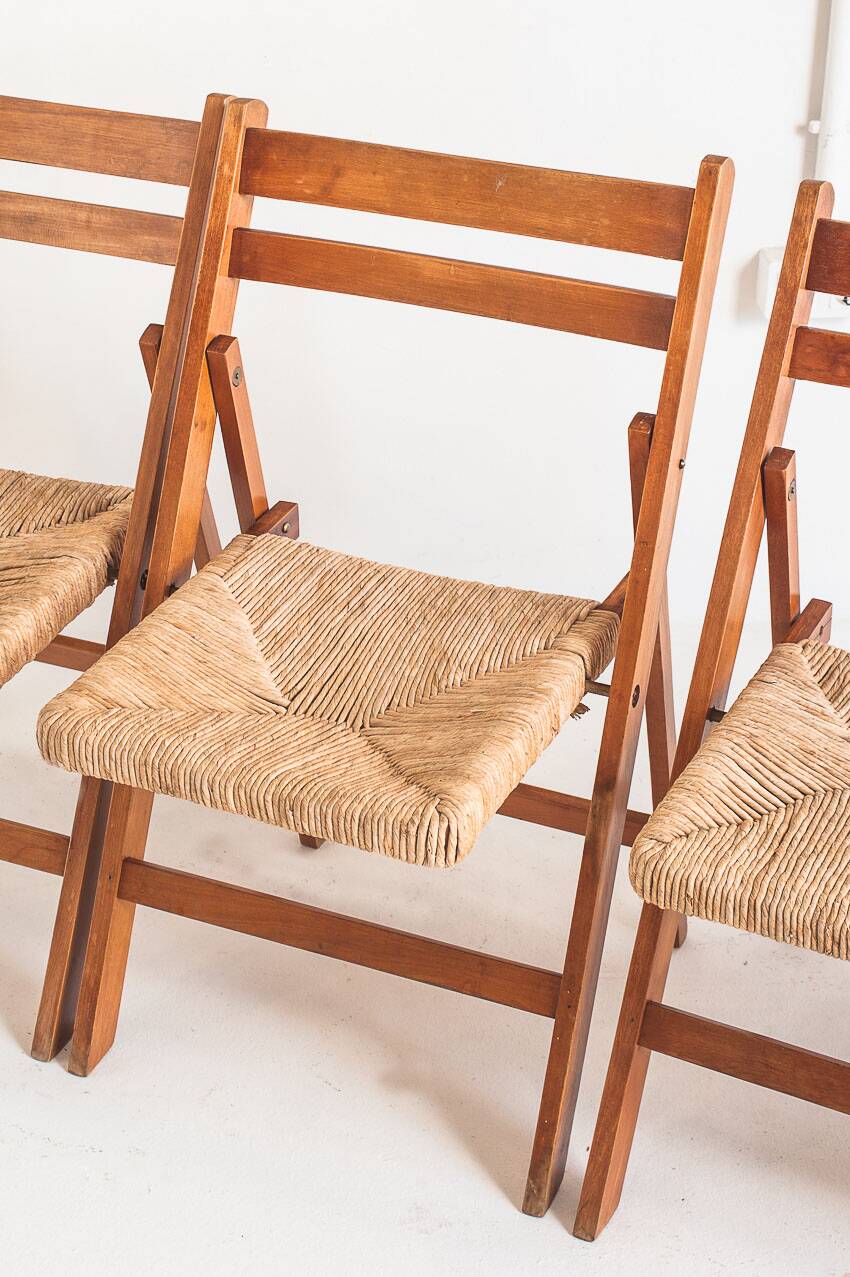 Vintage Silvio Coppola / Fratelli Montina table + chairs. Italy, 1970s