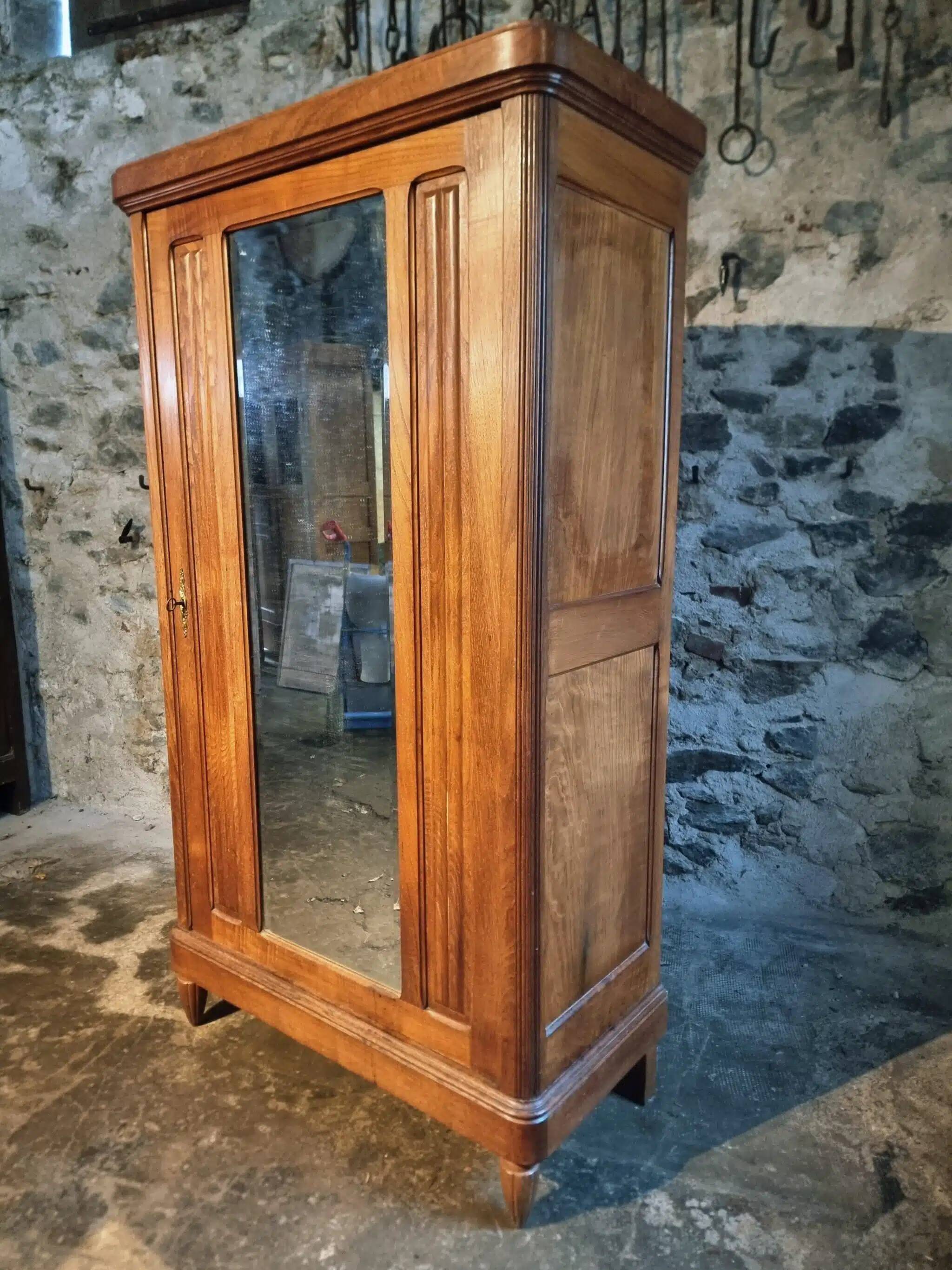 French antique oak wardrobe from the 1930s.