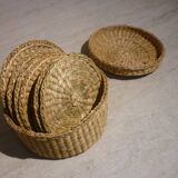10 coasters in their wicker box