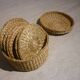 10 coasters in their wicker box