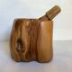 Solid wood mortar and its pestle