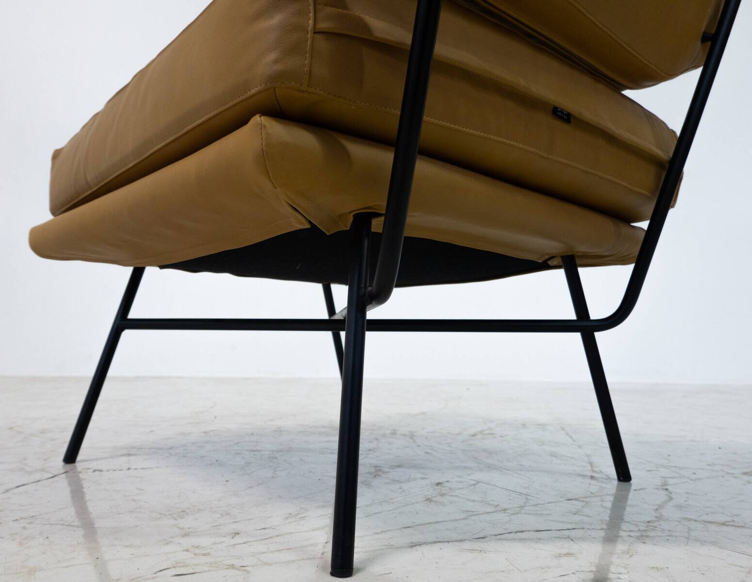 Mid-Century Modern 'Elettra' Set of 3 Armchairs by Stdio BBPR for Arflex, Leather and Iron, 1950s