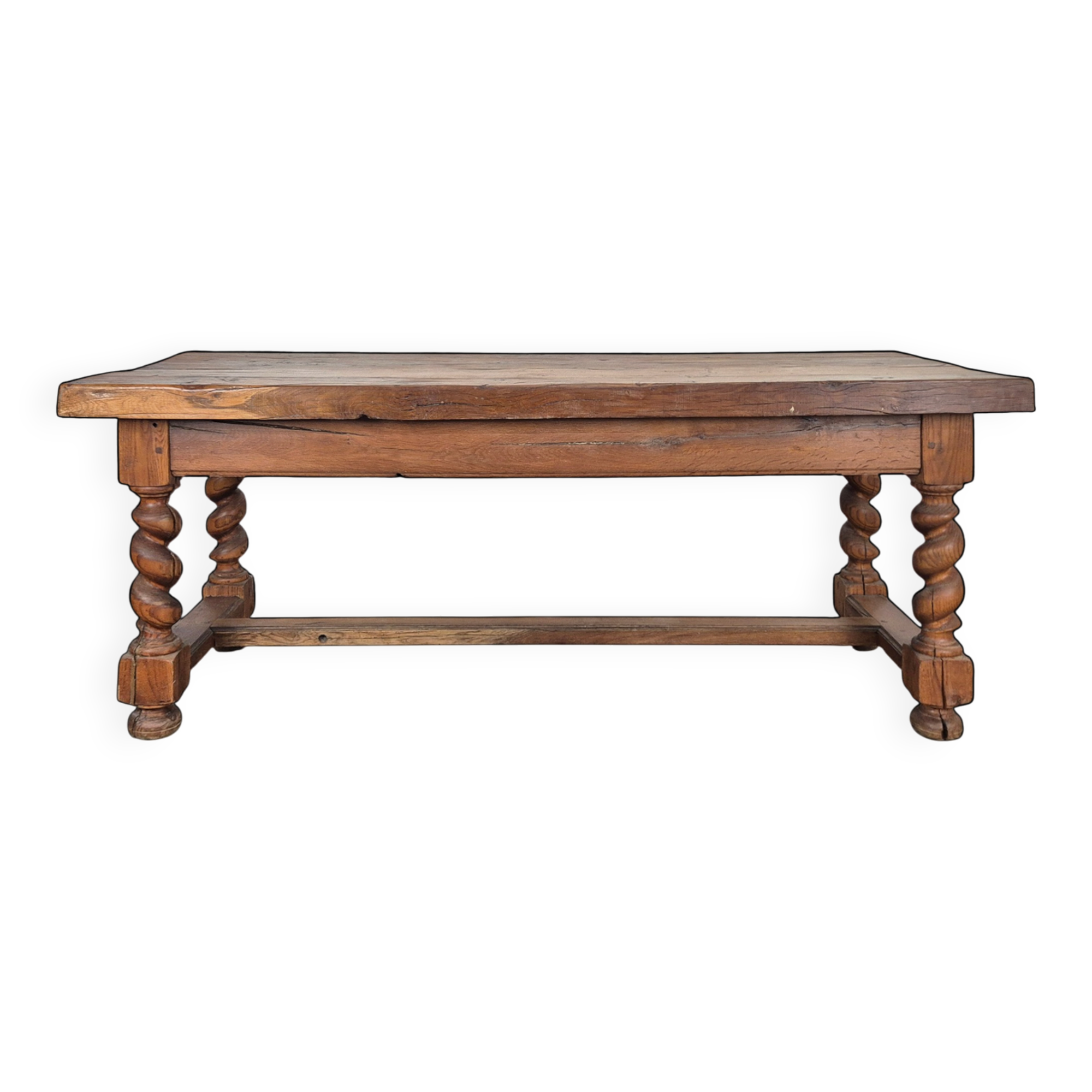 Table de ferme en chêne massif de style Louis XIII