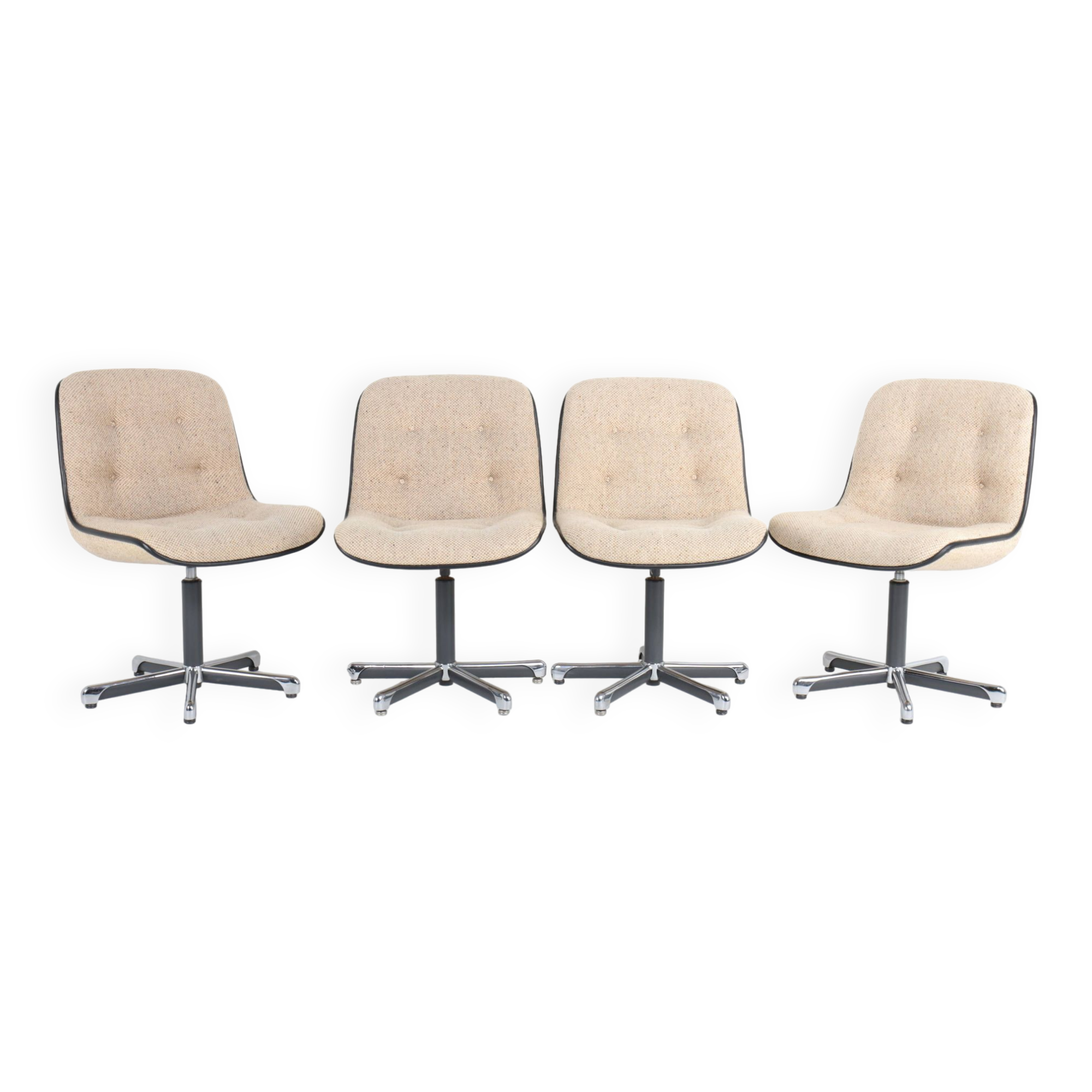 Set of 4 Strafor 451 armchairs by Randall Buck, 1970s