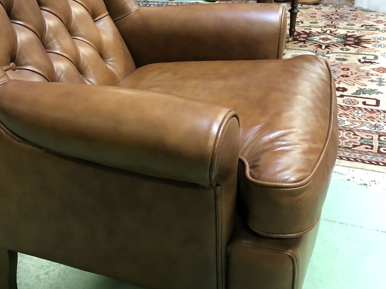 Modern leather lounge armchair