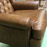 Modern leather lounge armchair