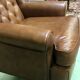 Modern leather lounge armchair