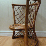 Vintage gold rattan armchair
