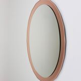 Cristal Arte Pink Oval Rosé Mid-Century Wall Mirror, Italy, 1960s