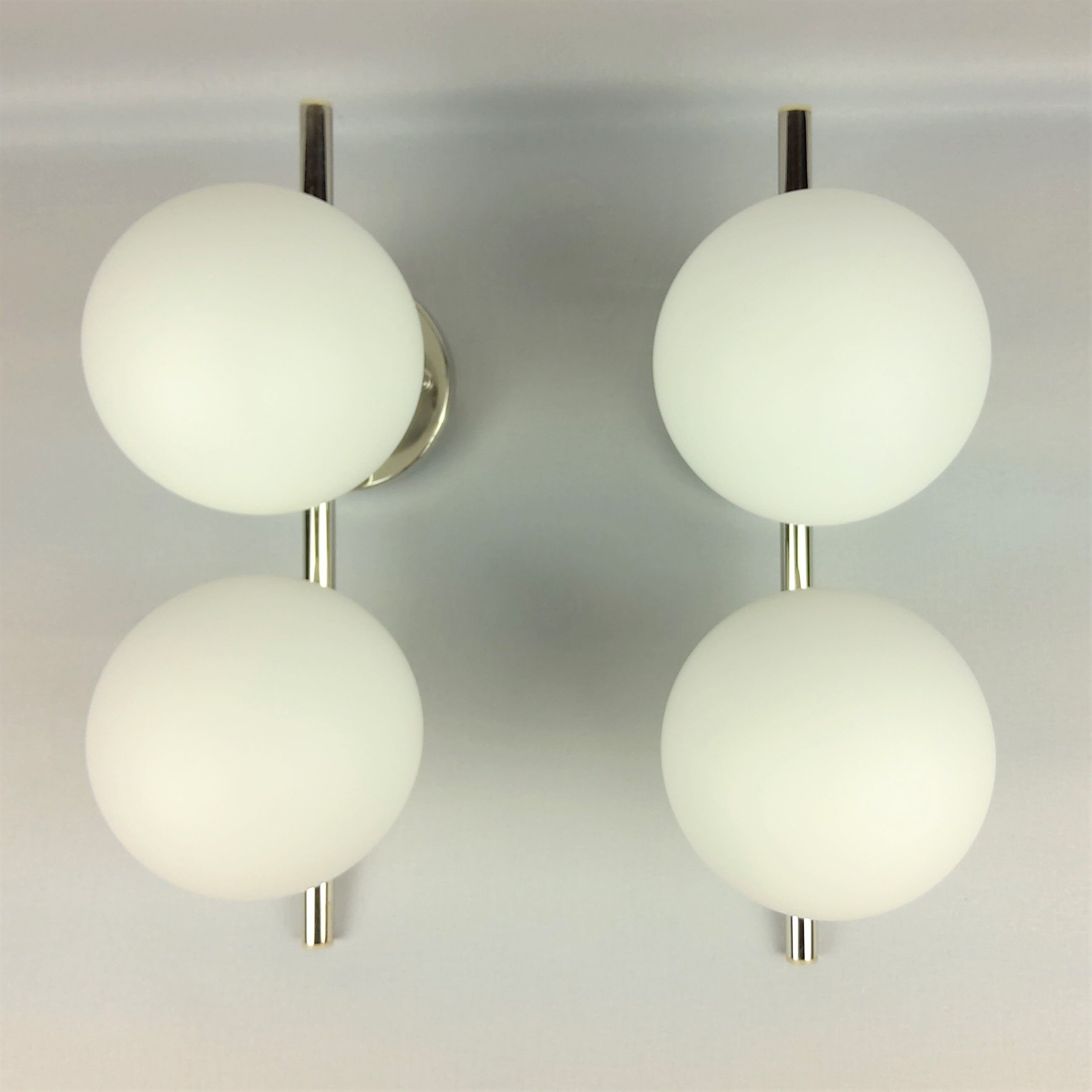 Double globe opalin sconces 1960