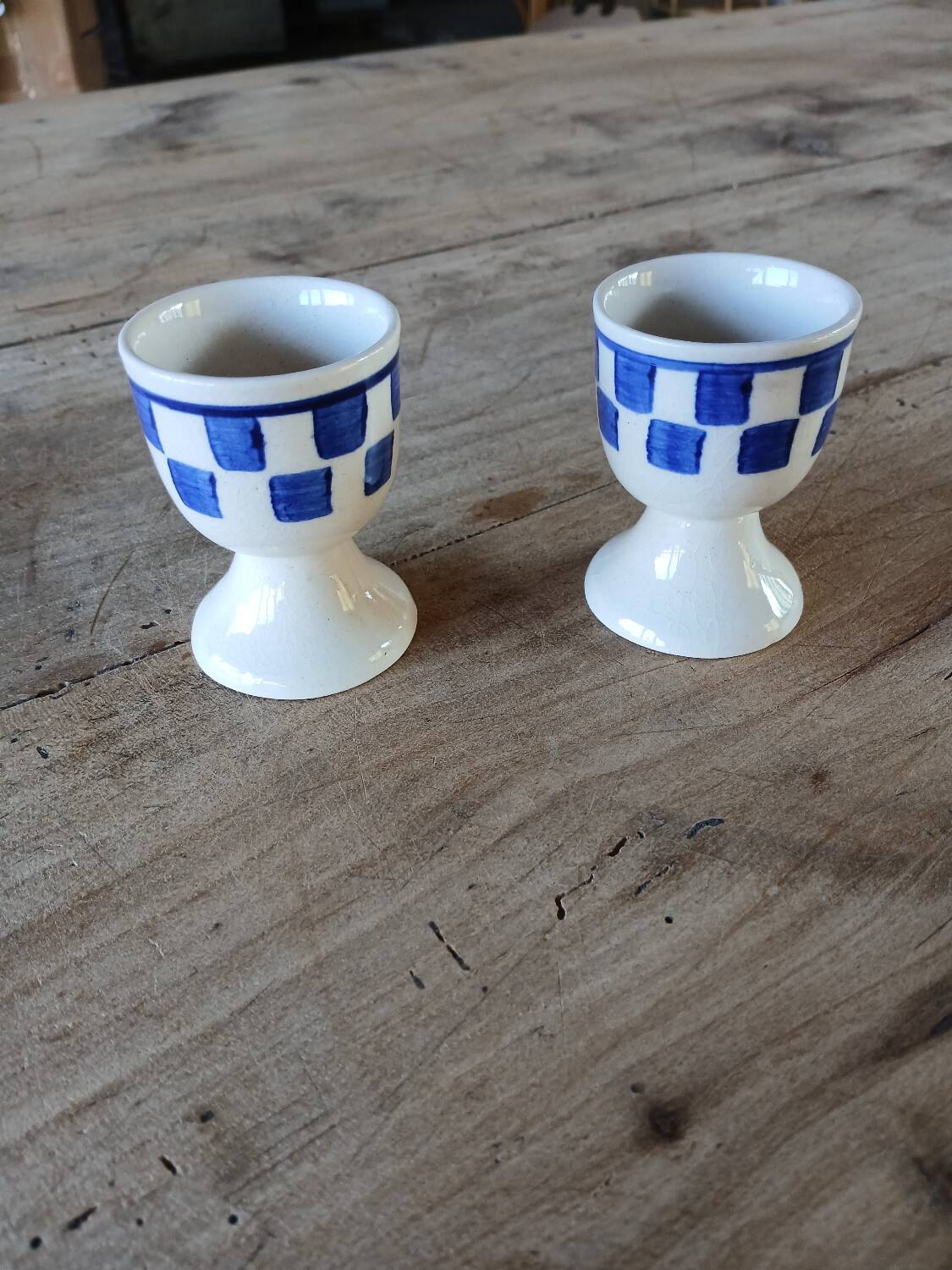 2 old egg cups