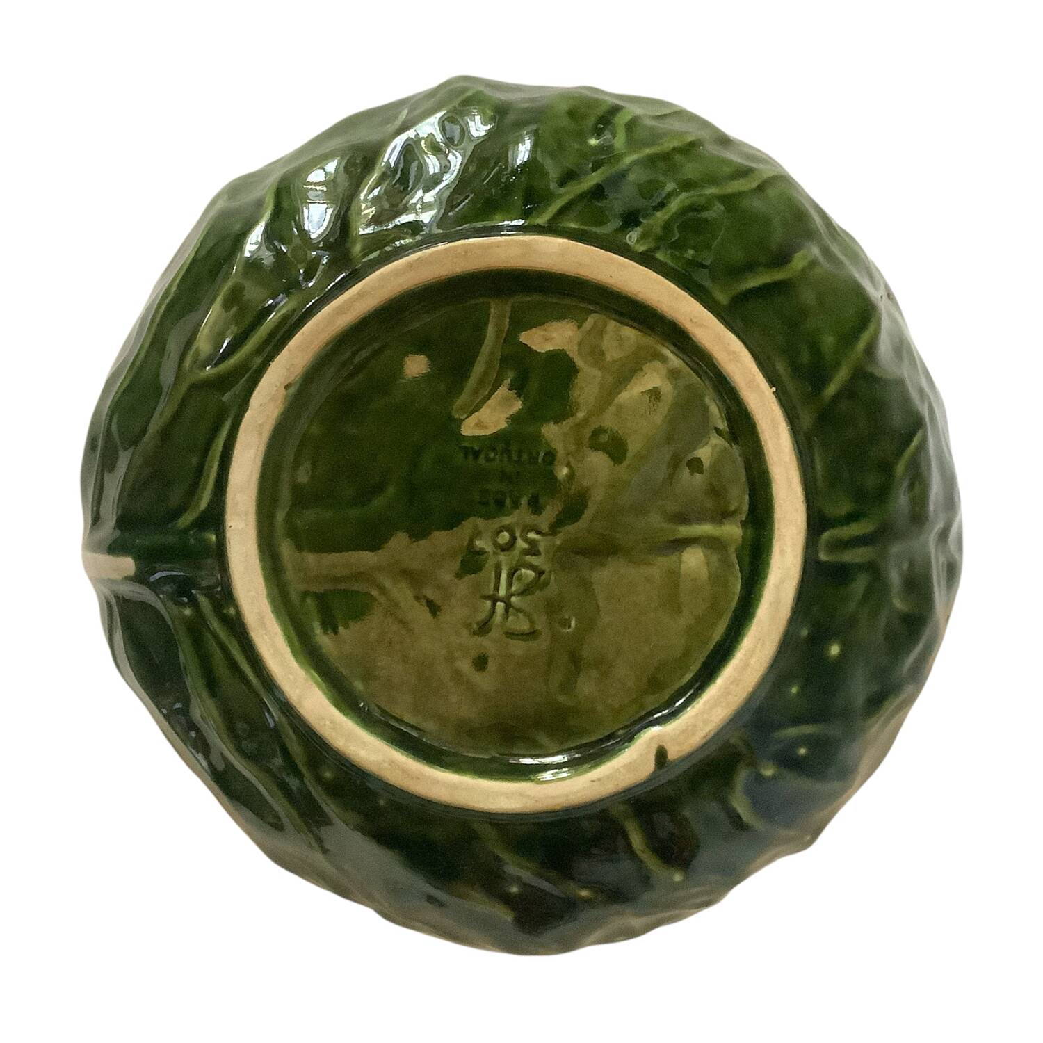 Large salad bowl with Portugal 507 cabbage barbotine