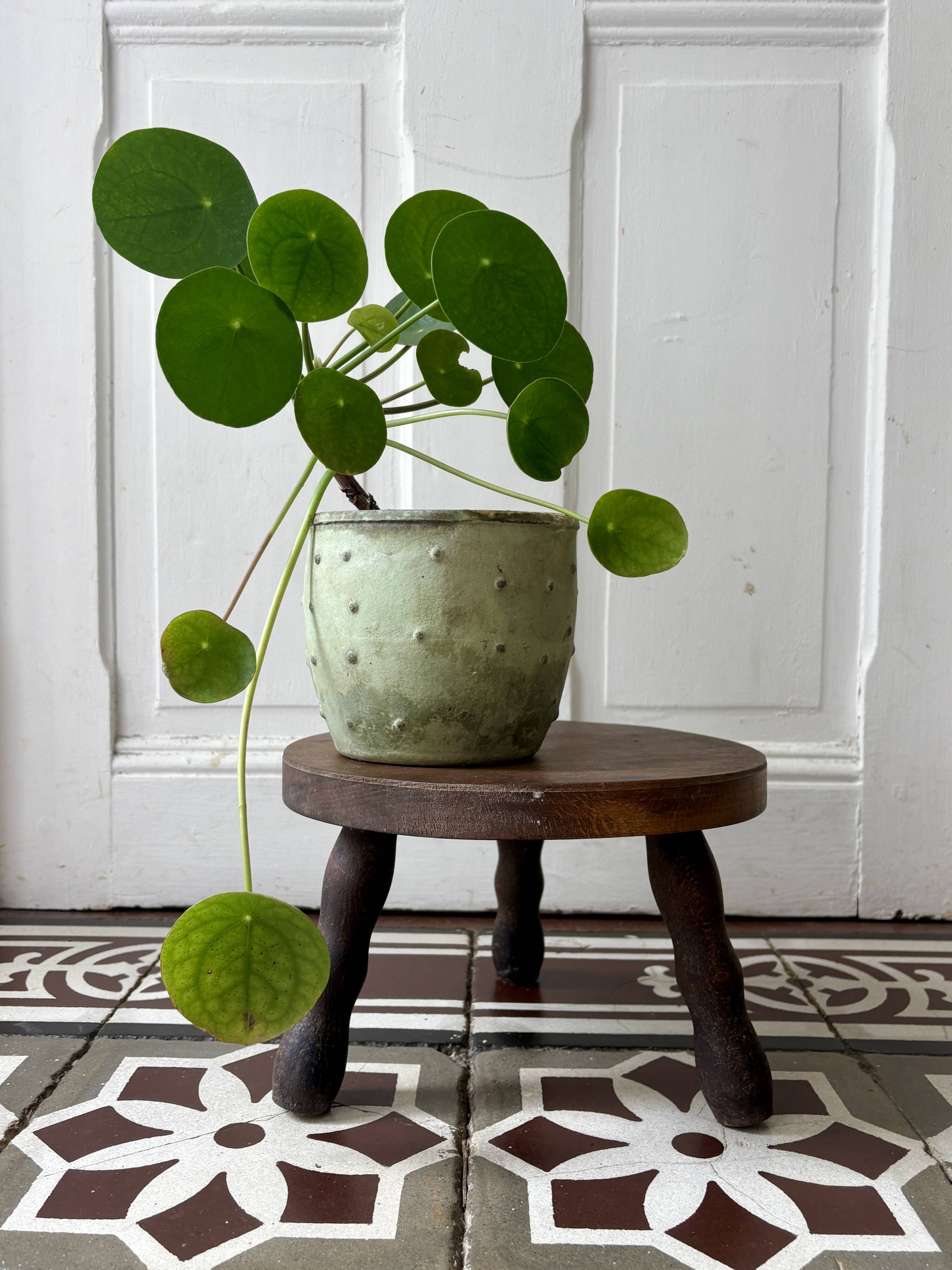 Tabouret tripode vintage en bois