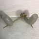 Double old glass wall light golden metal support vintage 70s