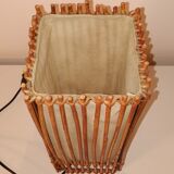 Lampe à poser en osier et lin