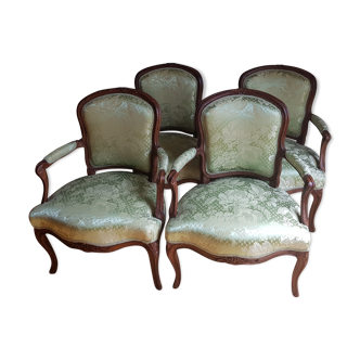 Suite 4 armchairs, Louis XV era, circa 1760