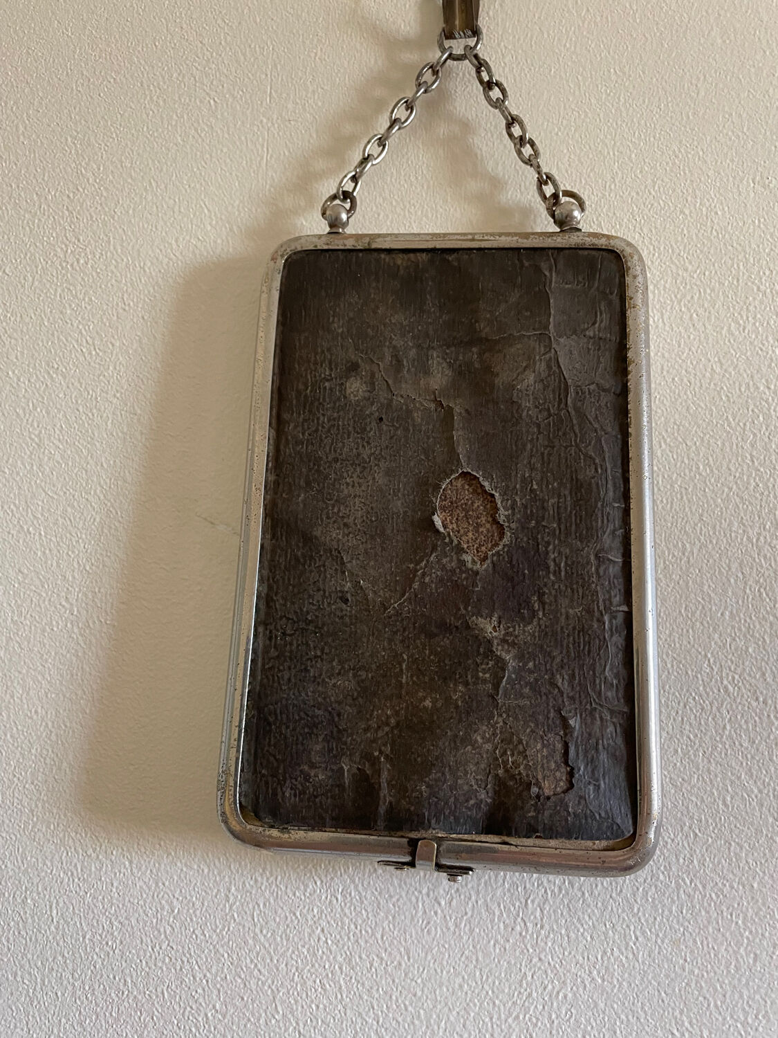 Small beveled barber mirror