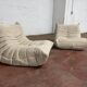 Ligne Roset Togo 2x 1-seater with 1x ottoman in beige corduroy in 10/10 condition!!