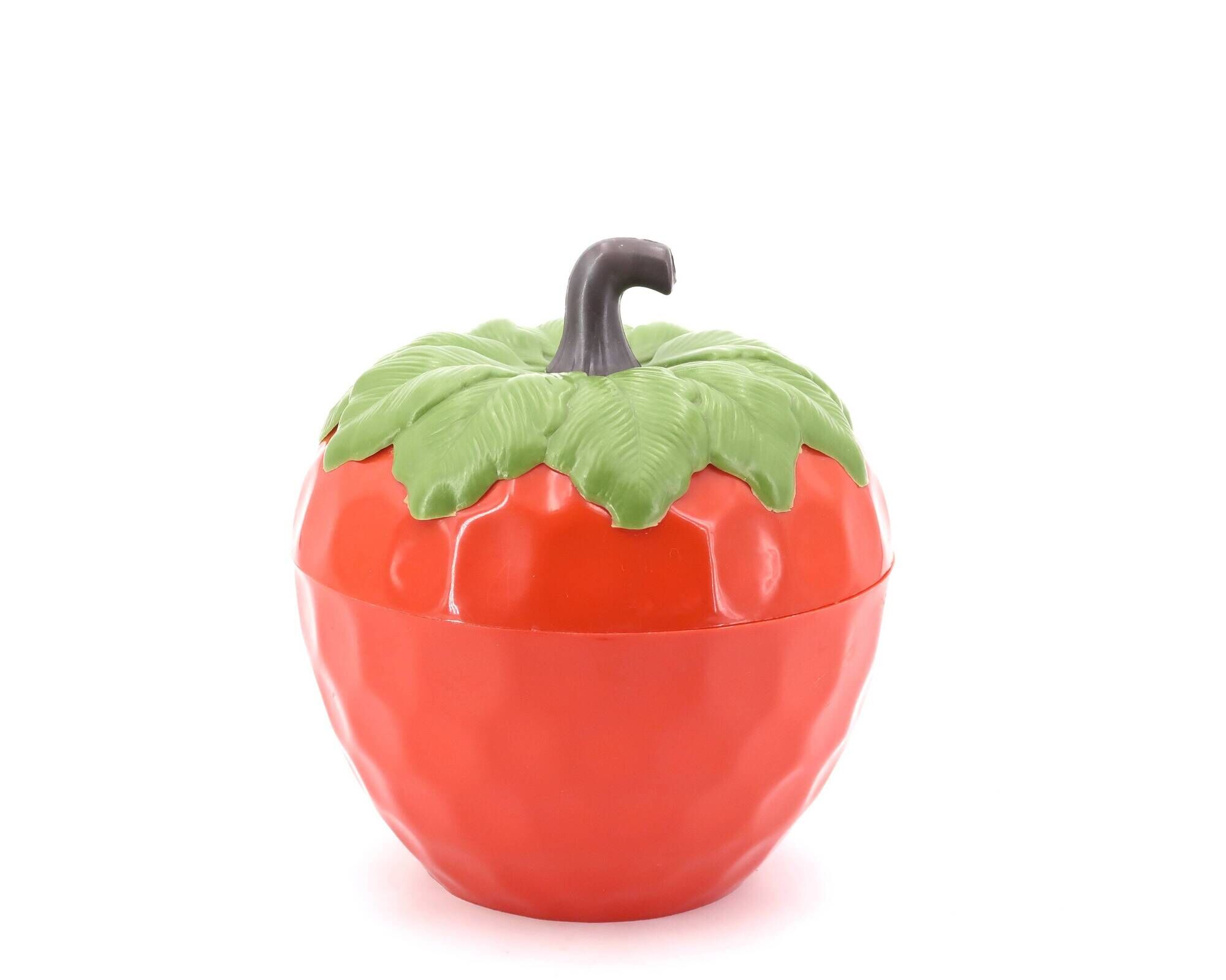 Red plastic strawberry ice bucket, 1970s