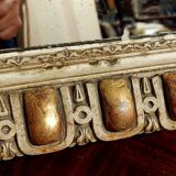 Antique gilded and lacquered mirror, original Napoleon III